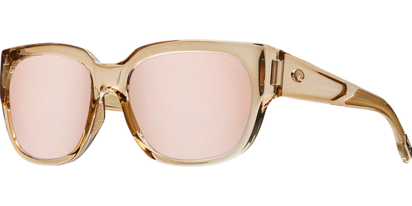 Costa Del Mar Womens Waterwoman Shiny Blonde Crystal/Copper Silver Mirror Lens Polarized Sunglasses