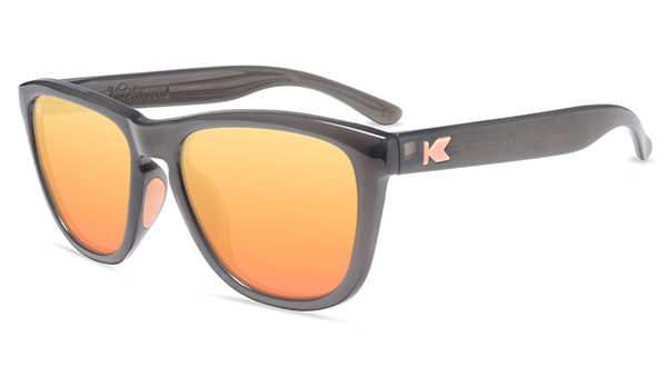 Knockaround Sport Glossy Gray Frame - Peach Lens - Polarized Sunglasses