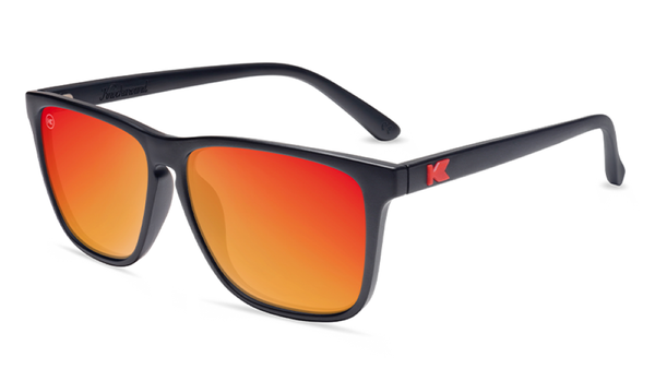 Knockaround Fast Lanes Matte Black Frame - Red Sunset Lens - Polarized Sunglasses