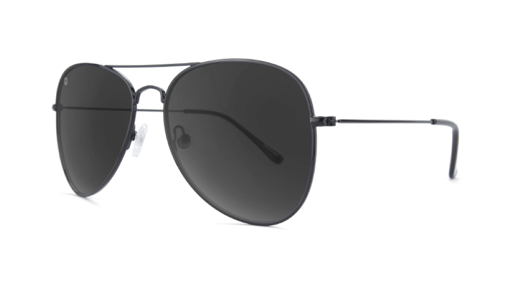 Knockaround Mile Highs Black Metallic Frame - Black Smoke Lens - Polarized Sunglasses