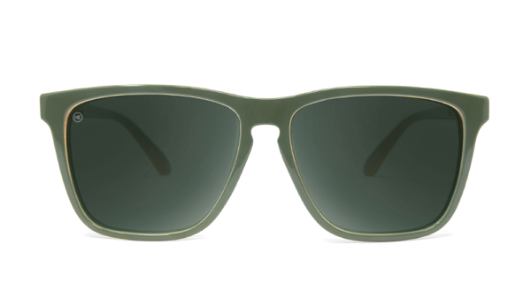 Knockaround Fast Lanes Army Green/Amber Frame - Green Lens - Polarized Sunglasses