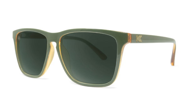 Knockaround Fast Lanes Army Green/Amber Frame - Green Lens - Polarized Sunglasses