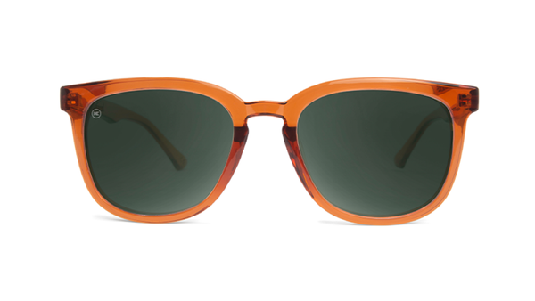 Knockaround Paso Robles Glossy Desert Orange Frame - Aviator Green Lens - Polarized Sunglasses