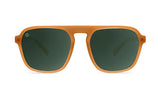 Knockaround Pacific Palisades Pierside Glossy Burnt Orange Frame - Aviator Green Lens - Polarized Sunglasses