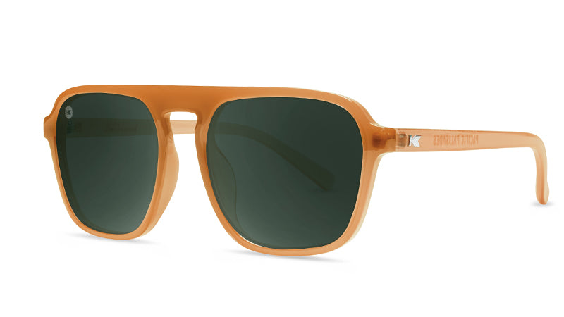 Knockaround Pacific Palisades Pierside Glossy Burnt Orange Frame - Aviator Green Lens - Polarized Sunglasses