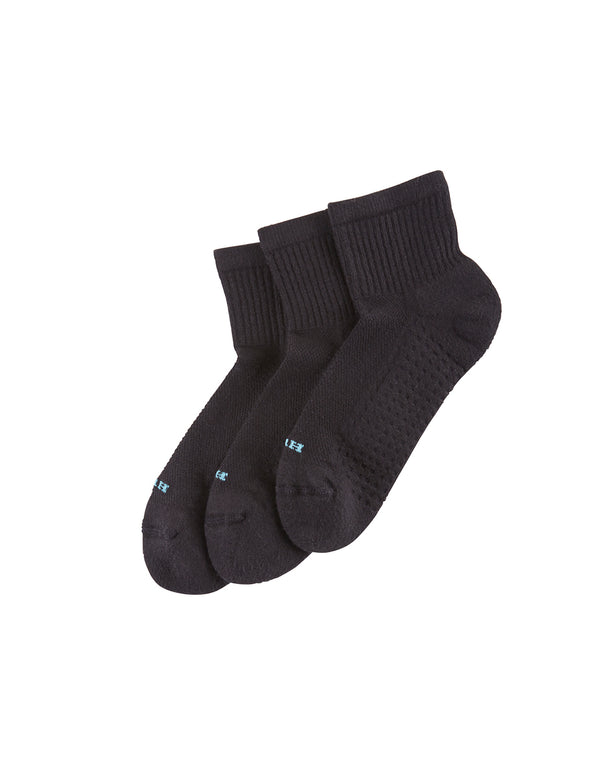 HUE Womens Air Cushion Mini Crew Top Socks - 3 Pack