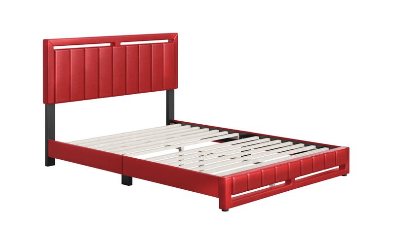 Boyd Bethel 14 Slat Faux Leather Platform Bed - Queen