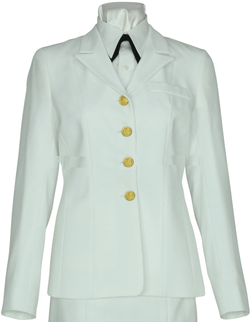 Female White Service Dress Coat