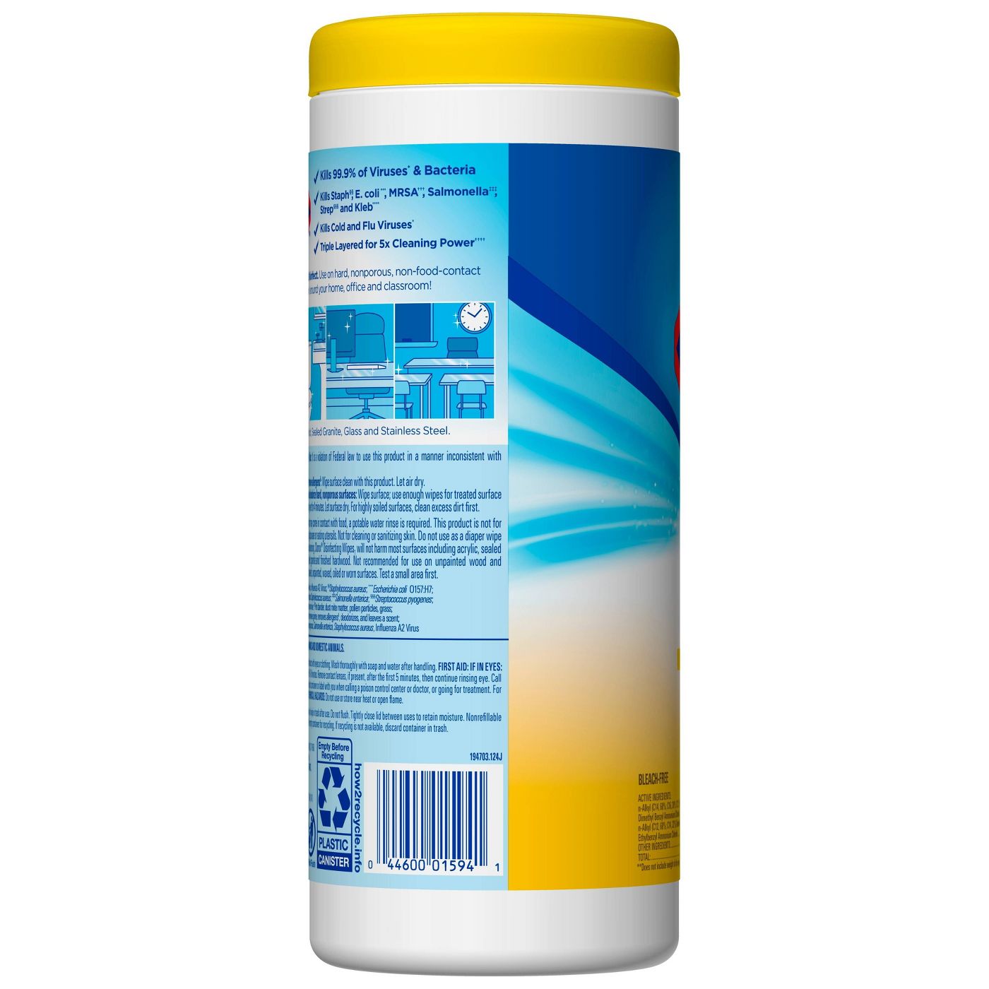 Clorox Disinfecting Wipes Bleach Free Cleaning Wipes - Crisp Lemon - 35 Count