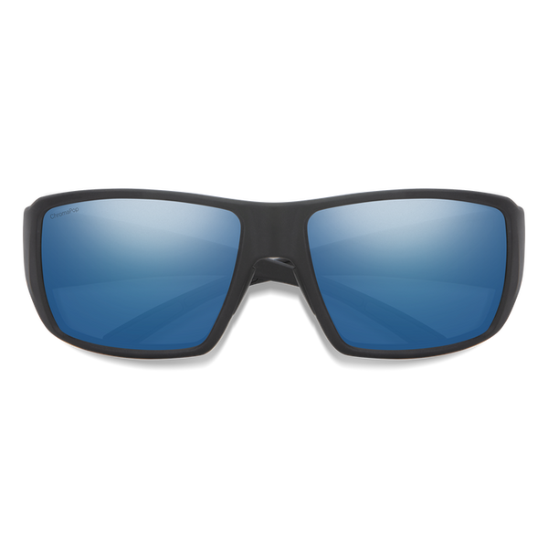 Smith Guide's Choice Matte Black Frame - ChromaPop Glass Polarized Blue Mirror Lens - Polarized Sunglasses