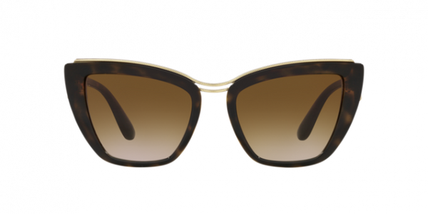 Dolce & Gabbana Cat Eye Havana Frame - Gradient Brown Lens - Non Polarized Sunglasses