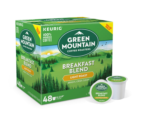 Keurig Green Mountain Coffee Roasters Breakfast Blend Light Roast Coffee K-Cup Pods - 48 Count