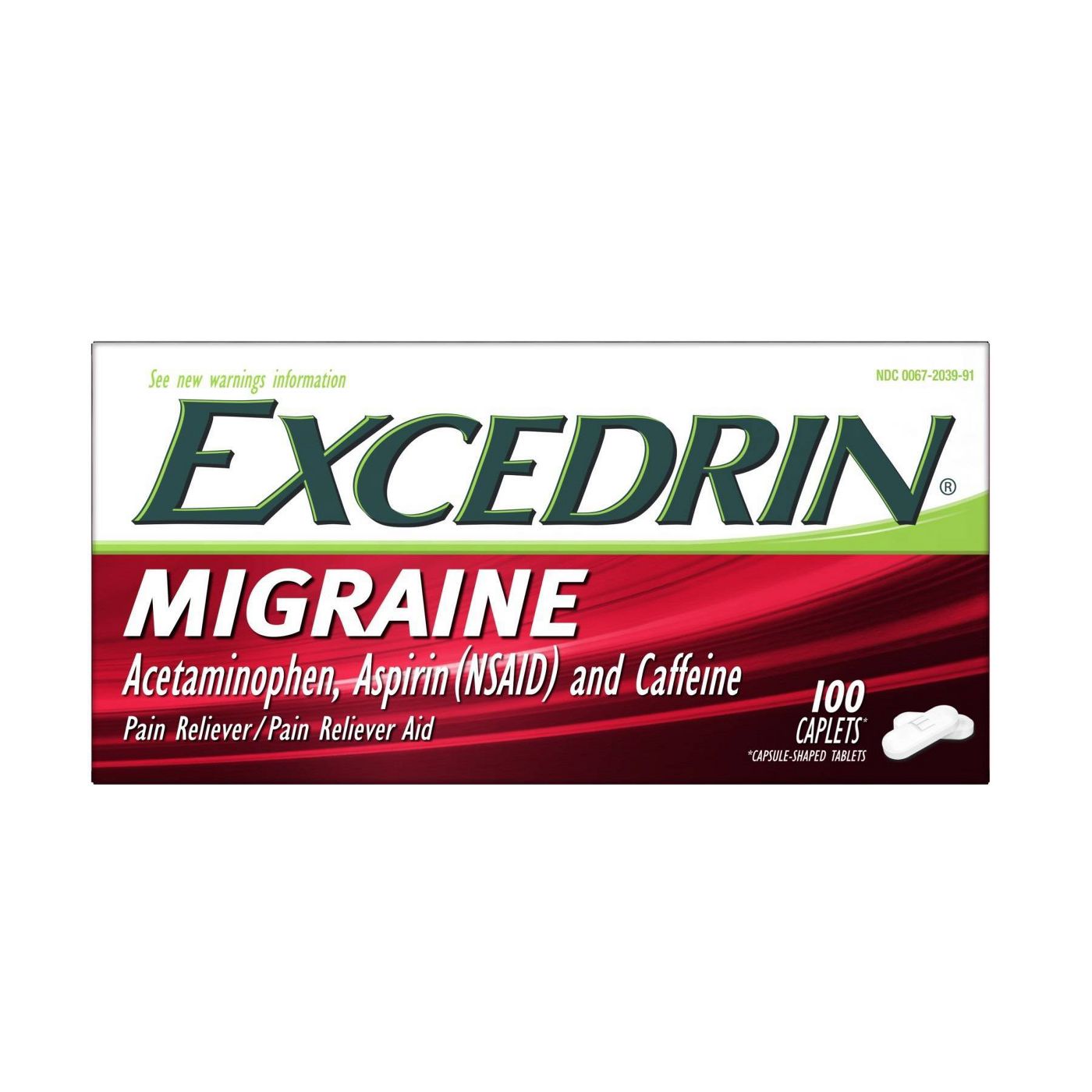 EXCEDRIN Migraine Pain Reliever Caplets - 100 Count – ShopCGX