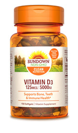 Sundown Naturals Vitamin D3 Vitamin Supplement Softgels 5000 IU - 150 count