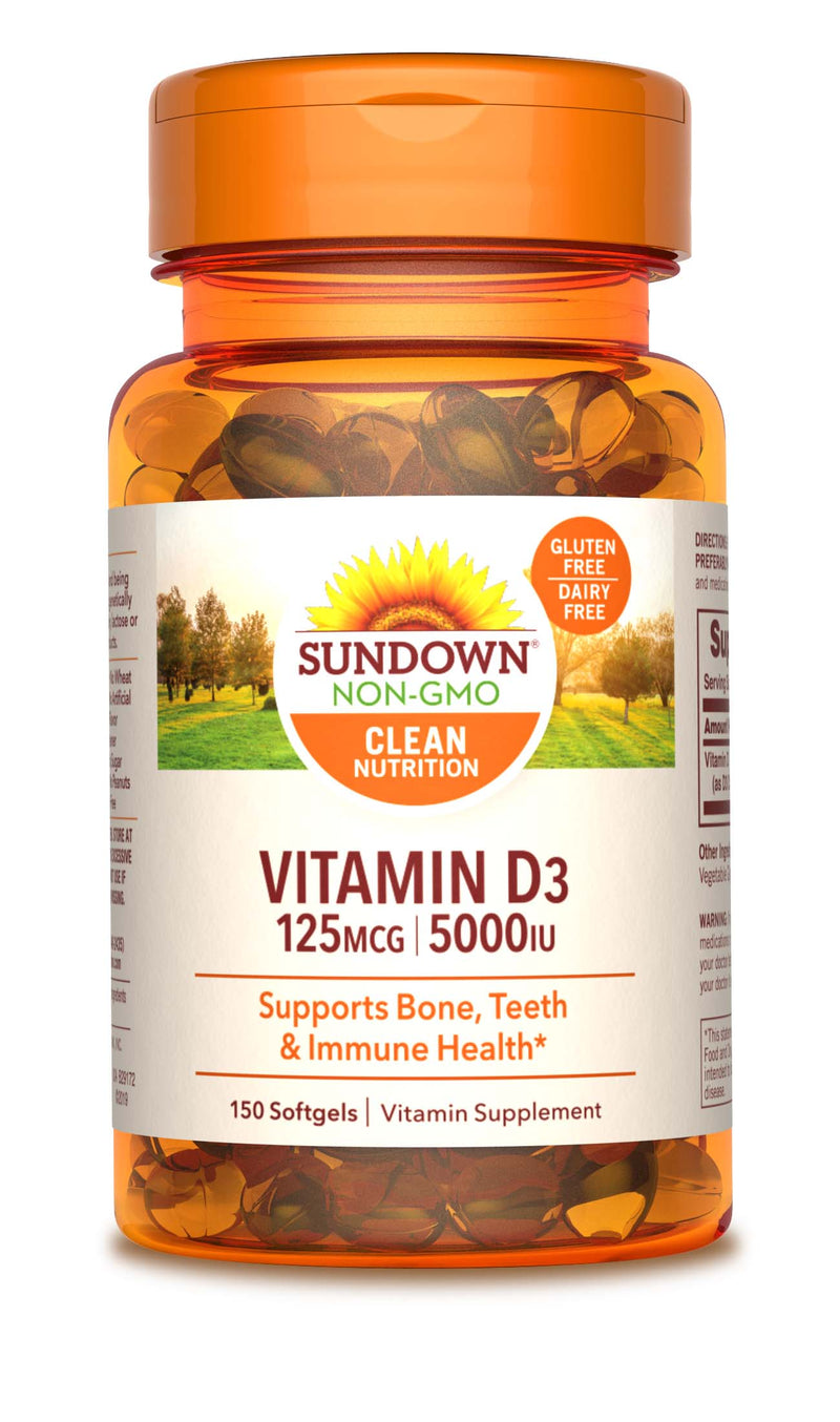 Sundown Naturals Vitamin D3 Vitamin Supplement Softgels 5000 IU - 150 count