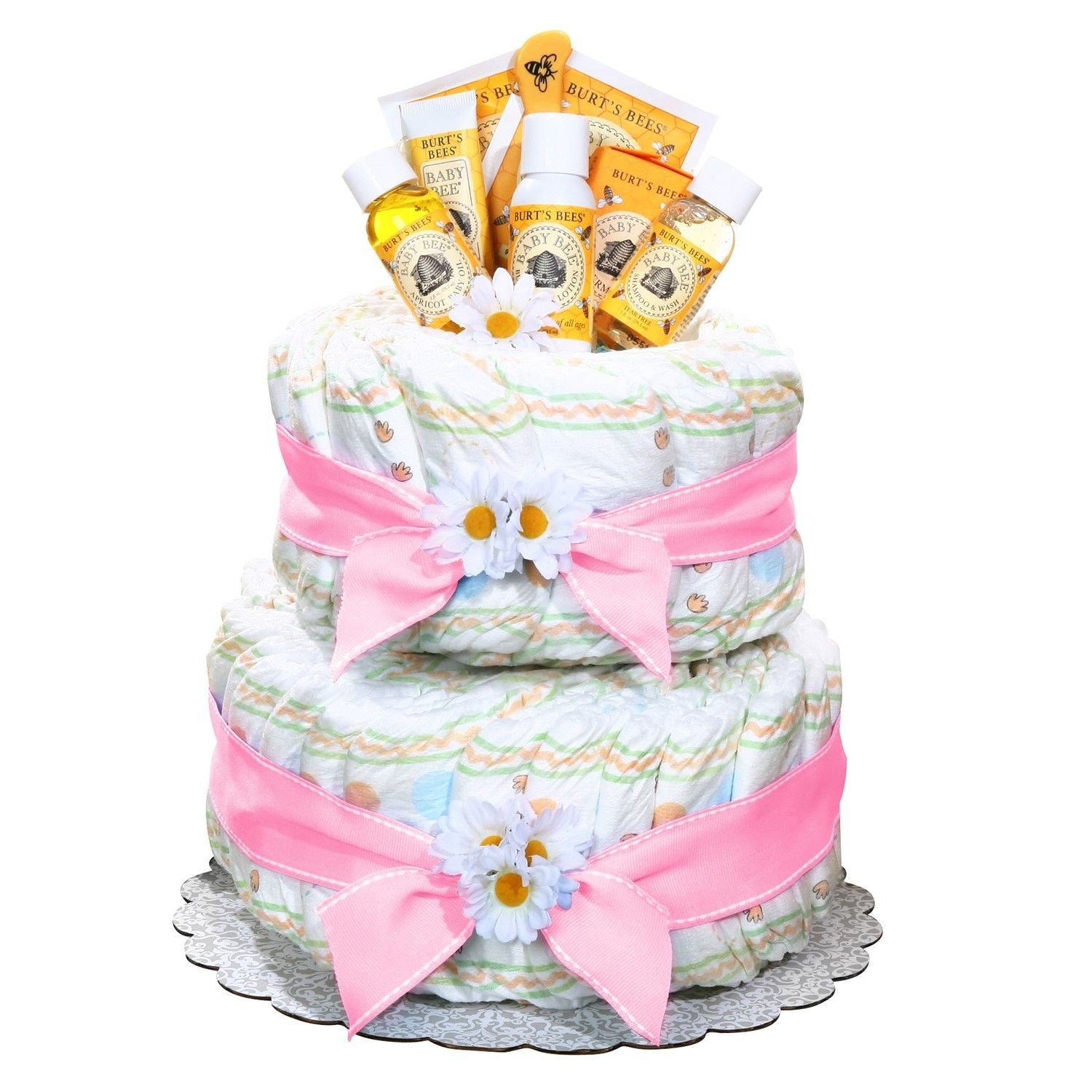 Alder Creek Gift Baskets - Girls Burt's Bee Diaper Cake