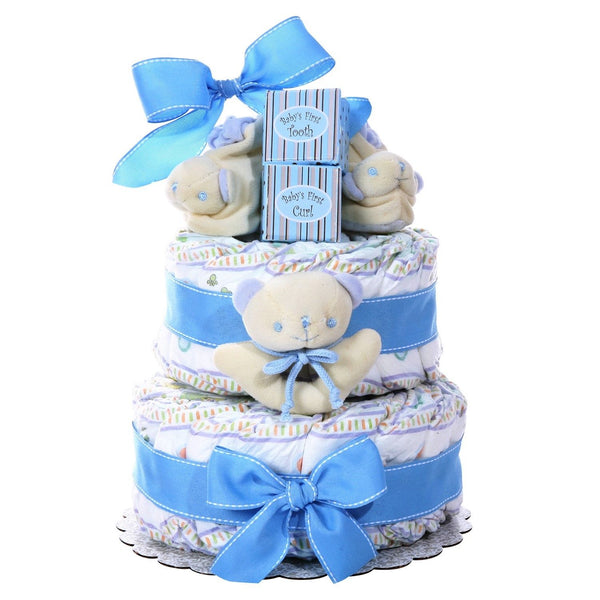 Alder Creek Gift Baskets - Boys Two-Teir Diaper Cake