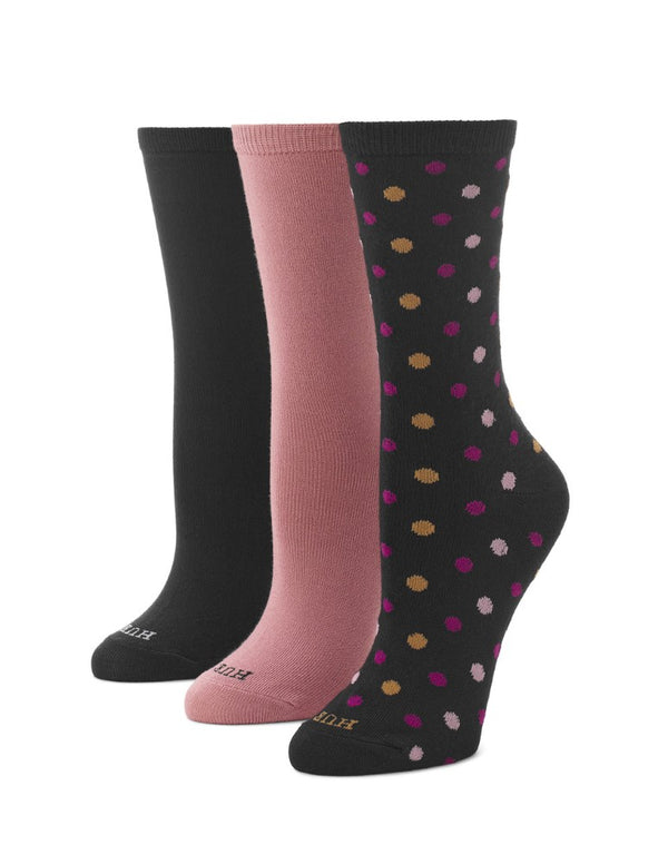 HUE Womens Super Soft Crew Sock - 3 Pair Pack