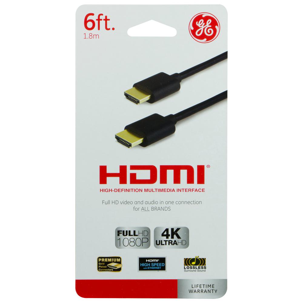 GE HDMI High Speed Cable with Ethernet 6 ft. Gold Connectors – ShopCGX