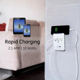 GE 3-Outlet 2 USB Rapid Charging Port Pro Surge Protector Tap