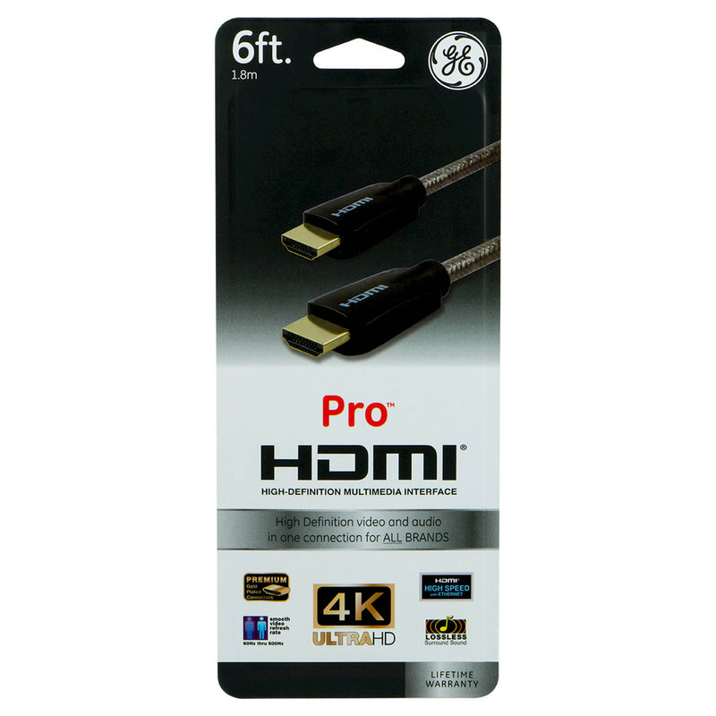 GE 6ft Pro Series HDMI(R) High Speed Cable with Ethernet