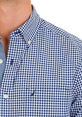 Mens Button Down Gingham Shirt in Blue - Oxford Shirt Co Mens Button Down Gingham Shirt in Blue - Oxford Shirt Co