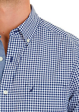 Nautica Mens Classic Fit Gingham Poplin Long Sleeve Button Down Shirt