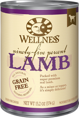 Wellness Ninety-Five Percent Lamb Recipe Canned Wet Dog Food 13.2 OZ - Natural, Grain Free