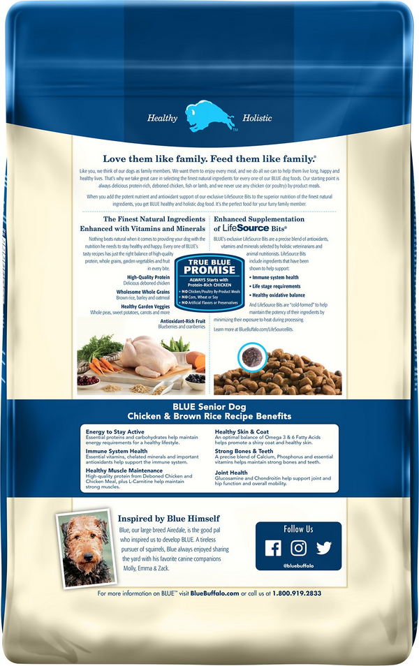 Blue Buffalo Life Protection Formula Senior Dog Chicken and Brown Rice Recipe Dry Dog Food  - 6 lbs.