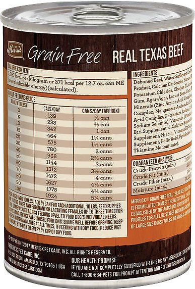 Merrick Real Texas Beef Grain Free Canned Wet Dog Food - 12.7 oz.