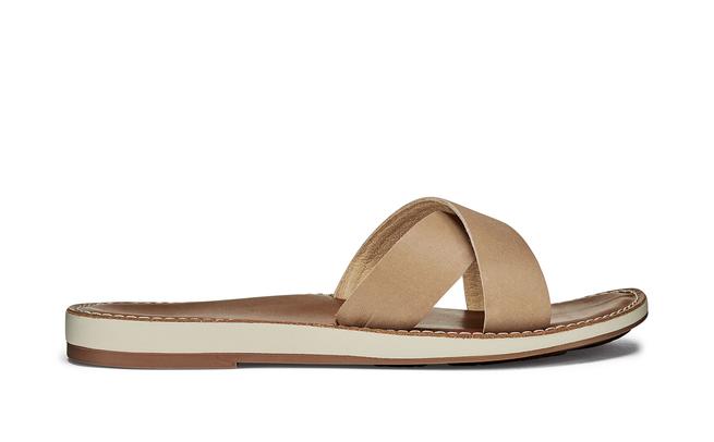 OluKai Womens Ke'a Leather Slide Sandal