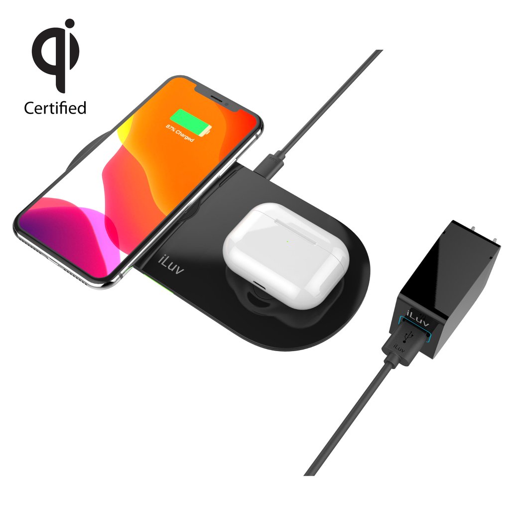 iLuv 2-in-1 Fast Wireless Charging Pad