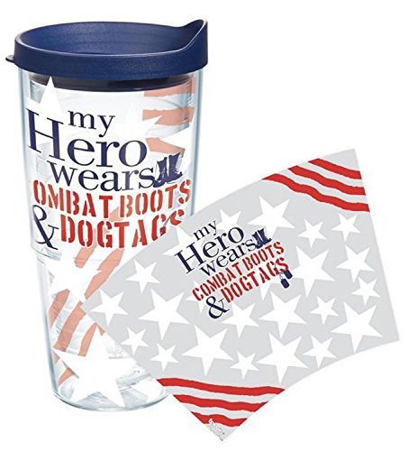tervis Tumbler With Lid 24 oz. - My Hero Wears Combat Boots & Dog Tags