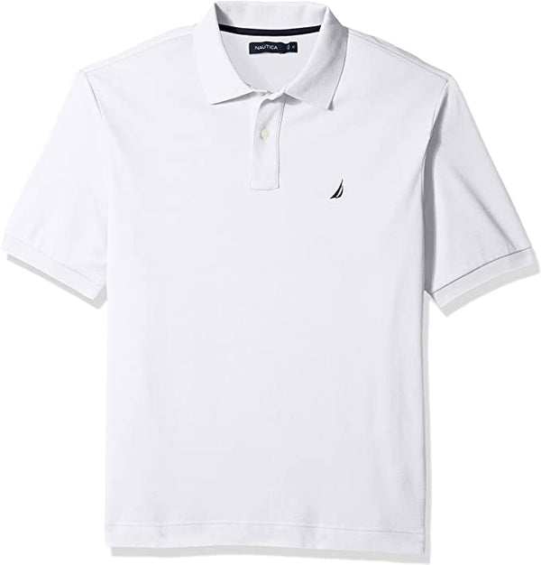 Nautica Mens Pique Classic Fit Performance Short Sleeve Polo Shirt