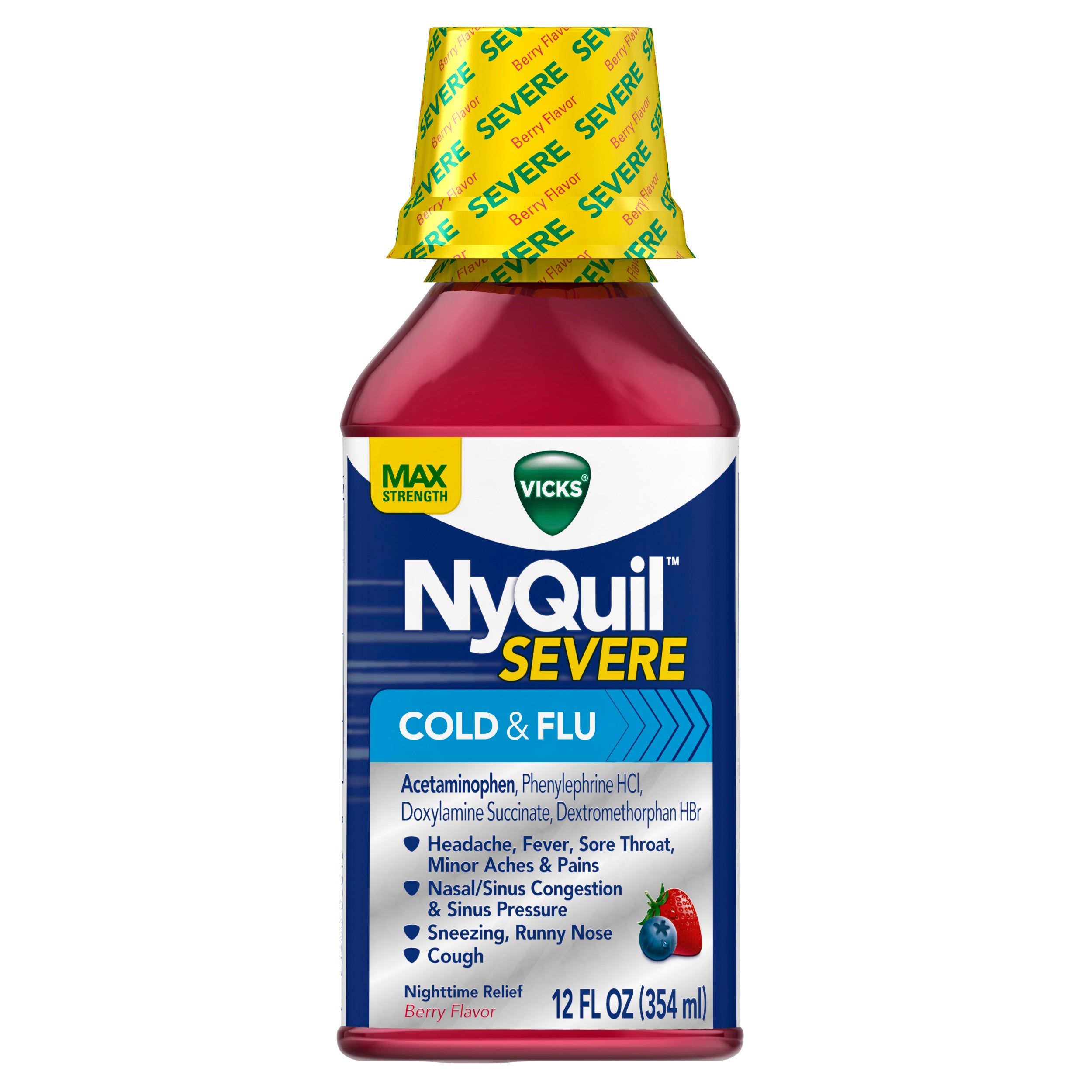 Vicks NyQuil Severe Cold & Flu Nighttime Relief Liquid - 12 oz. – ShopCGX