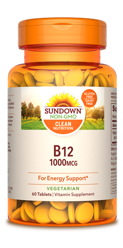 Sundown Naturals Vitamin B-12 Vitamins Supplement Tablets - 1000MCG - 60 Count