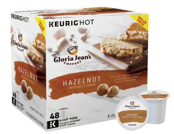 Keurig Gloria Jean's Hazelnut Flavored Medium Roast Coffee K-Cup Pods - 48 Count