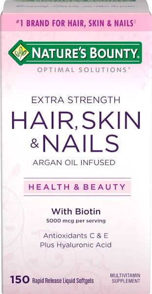 Nature's Bounty Natural Hair, Skin and Nails MultiVitamins Supplement Softgel - 500mg - 150 Count