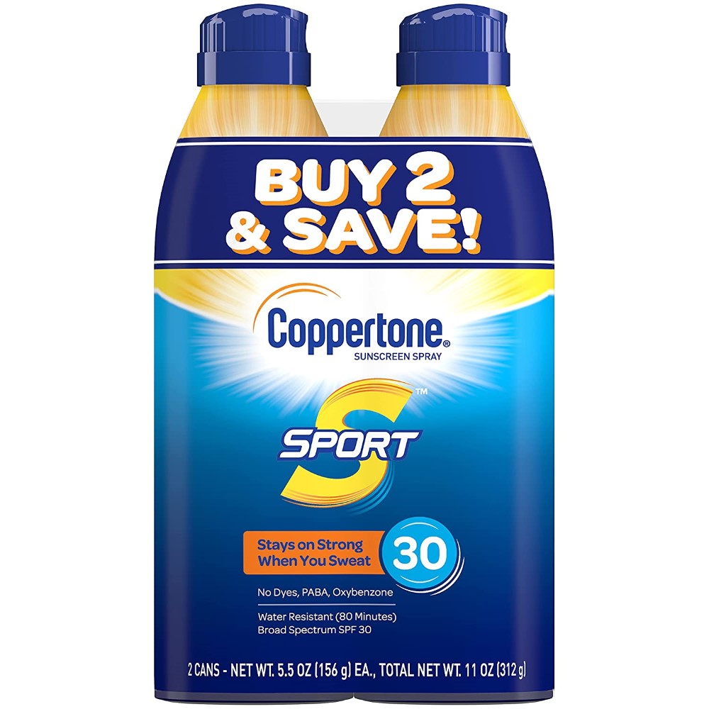 Coppertone Sport Continuous Suncreen Spray - SPF 30 - 5.5 oz. - 2 Pack