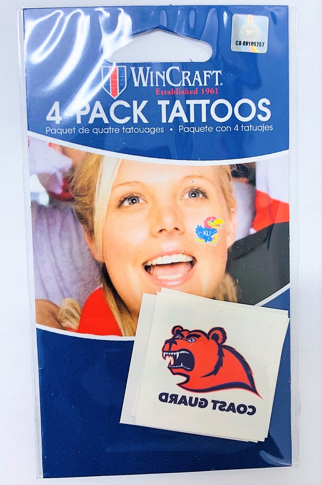 Coast Guard Academy Tattoos (4-Pack) - Bear