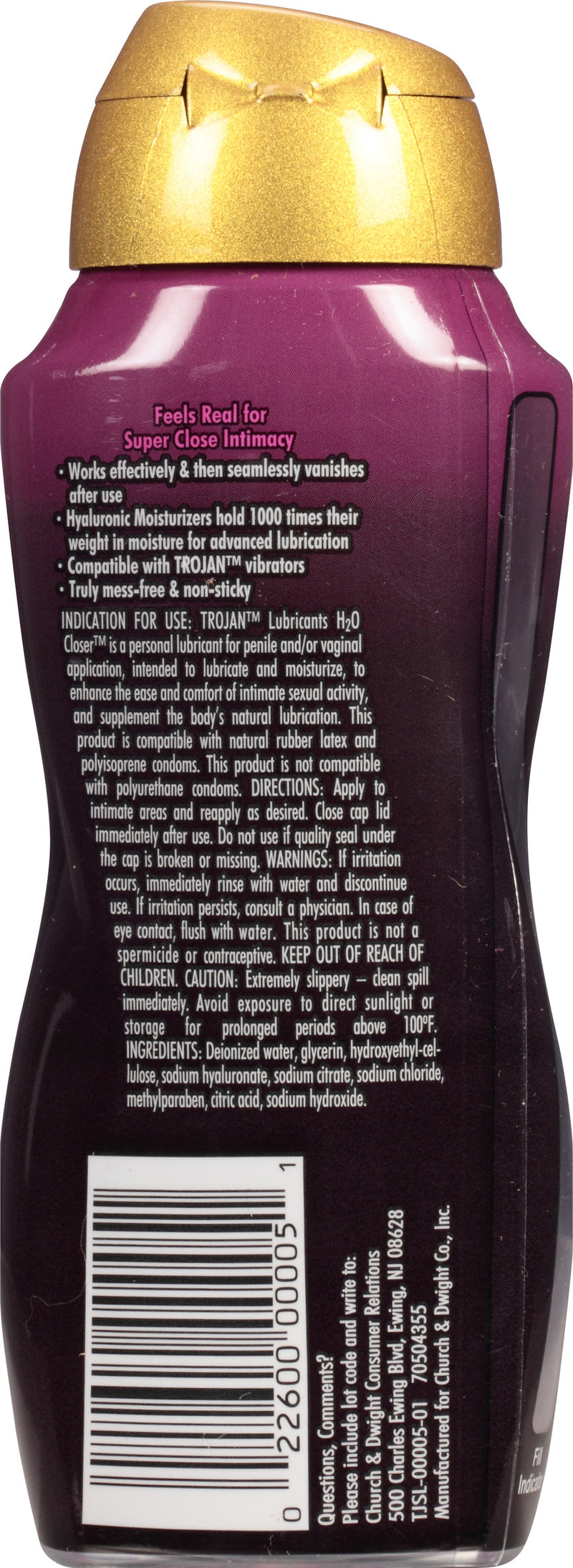 Trojan Lubricants Water Based H2O Closer Personal Lubricant - 5.5 oz. ShopCGX Trojan Lubricants Water Based H2O Closer Personal Lubricant - 5.5 oz. ShopCGX