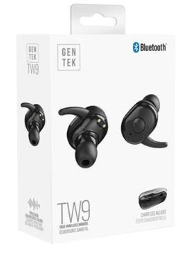 Gentek TW9 True Wireless Earbuds W/ Wireless Charging Case
