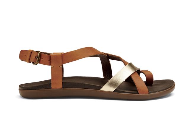 OluKai Womens 'Upena Leather Slingback Sandal