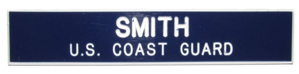 Vanguard CG Individual Name Plate Engraved White On Blue W/CB