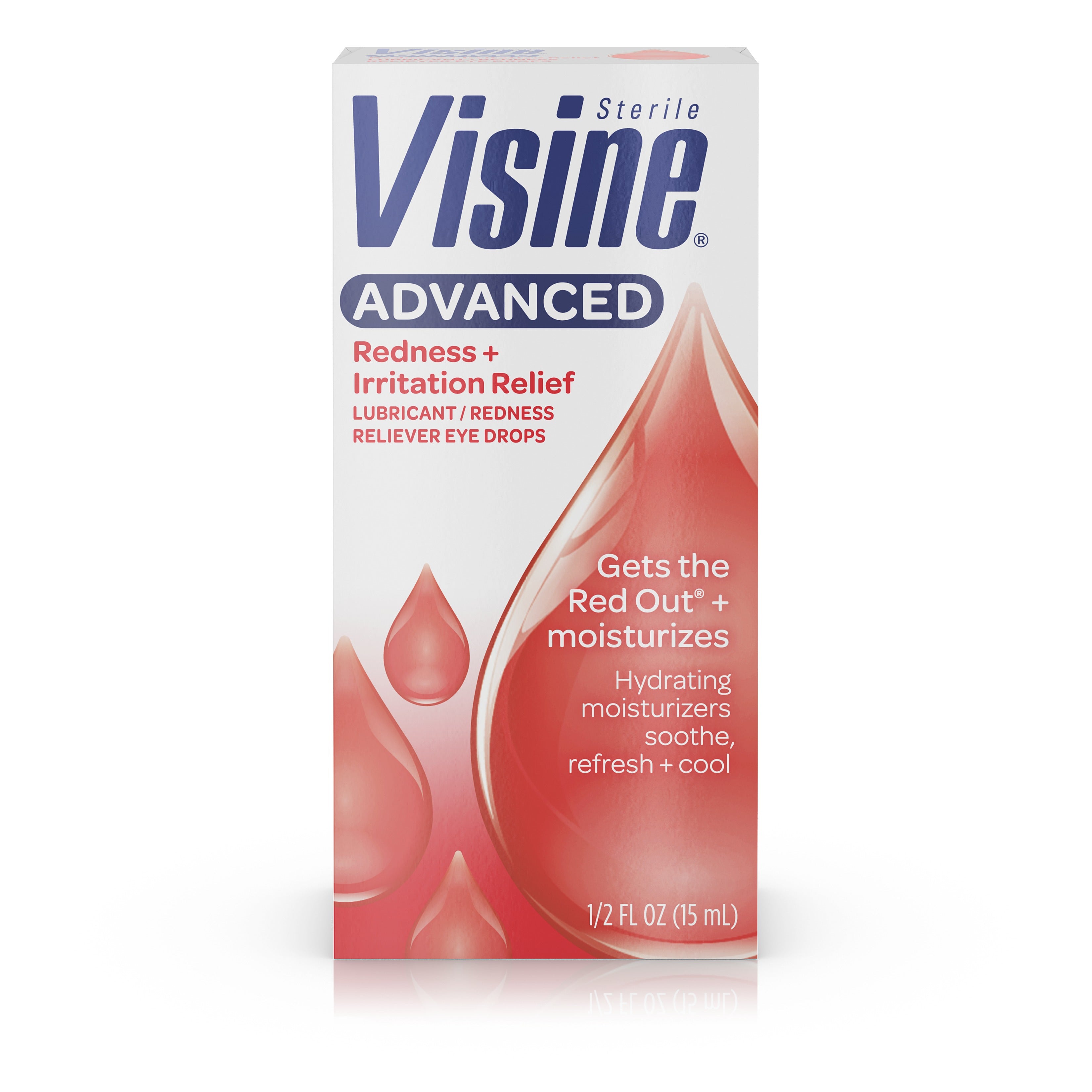 Visine Advanced Eye Drops Redness + Irritation Relief - 0.5 oz.